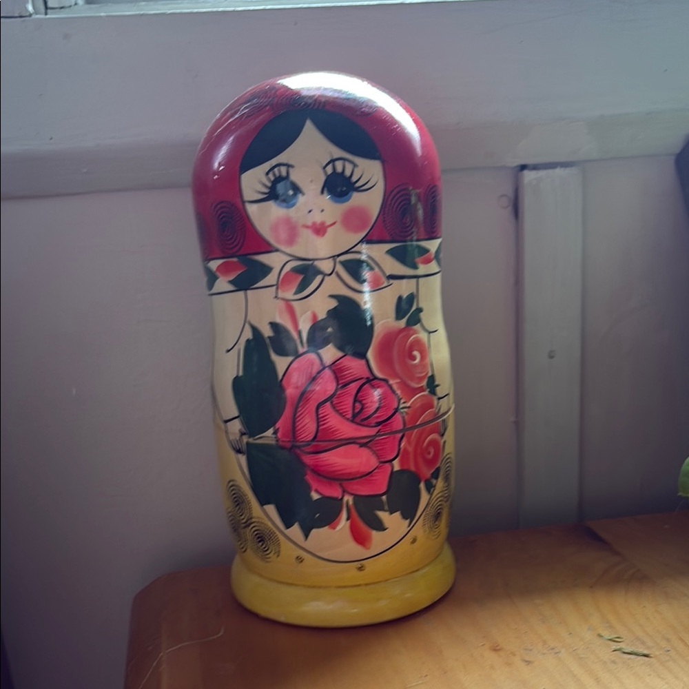 Colorful Matryoshka Doll with Floral Design